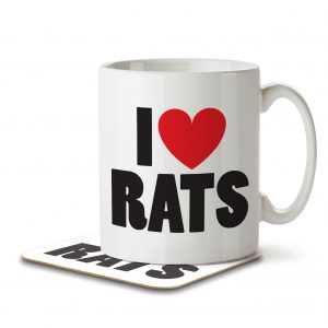 I Love Rats - Mug and Coaster