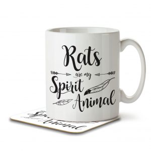 Rats are my Spirit Animal - Mug and Coaster