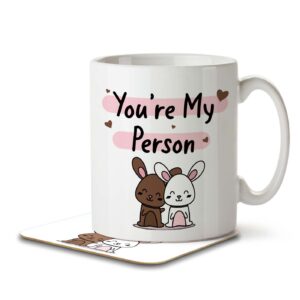 You're My Person - Partner, Cute Rabbit Mug and Coaster